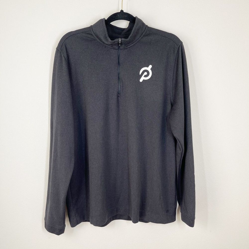Rhone Peloton Commuter 1/4 Zip Mens Size XL Sweater Pullover Black Gray‎